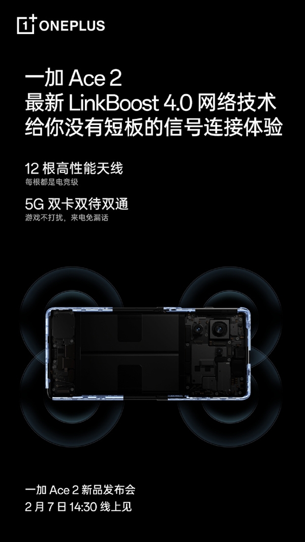 开云体育 开云平台信号无短板！一加Ace 2搭载LinkBoost 40网络技术：12根高性能天线加持(图1)