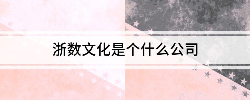 开云体育 Kaiyun.com 官网入口浙数文化是个什么公司(图1)